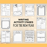 Printable New Year Resolutions Writing Activity Bundle - INSTANT DOWNLOAD