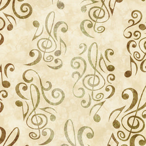 Fabric QT 108 Wide Backing Music Notes 29254 -E