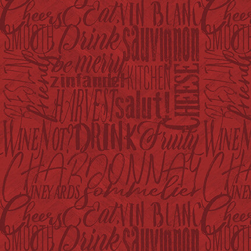 Fabric Henry Glass After Five Red Words 344-88