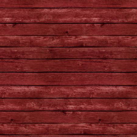 Fabric Elizabeth Studio Red Fence Wood Grain 357E-RED