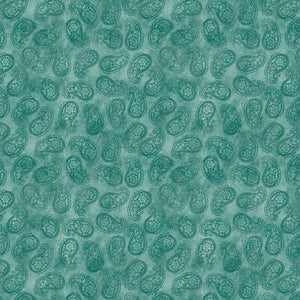 Fabric Wilmington Savor the Gnoment Teal Paisley 39723-444
