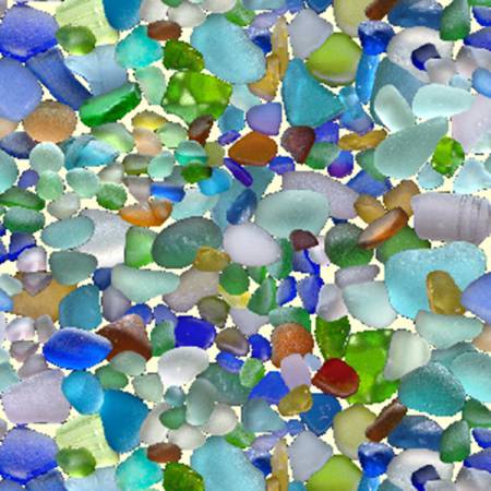 Fabric Elizabeth's Studio Landscape Sea Glass 456E-MLT