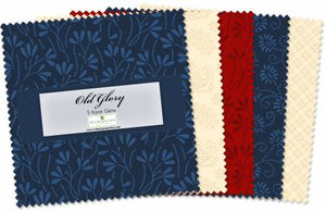 Fabric - Wilmington - 5in Squares - Old Glory - 42pcs - Q507-46-507