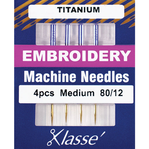 Notions Klasse Titanium Embroidery Needles 80/12 - AA5108T