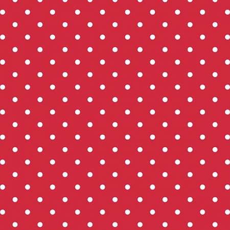 Fabric - Riley Blake - White Swiss Dot On Red - C670R-80RED