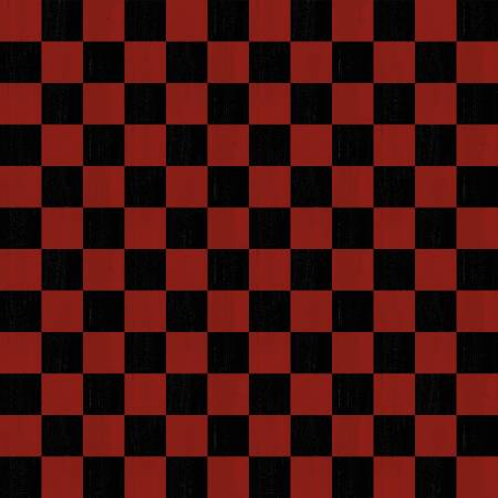 Fabric Riley Blake Rather Be Playing Chess Board C11261R-BLACKRED