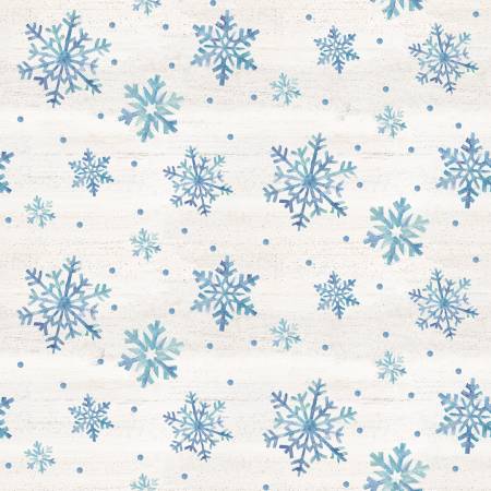 Fabric Riley Blake January Snowflakes Cream C12401R-CREAM