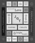 Fabric Timeless Treasures Opposites Attract Panel Grey CD1680-GREY