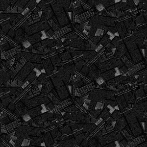 Fabric Timeless Treasures Opposites Attract Black Newsprint CD1681-BLACK