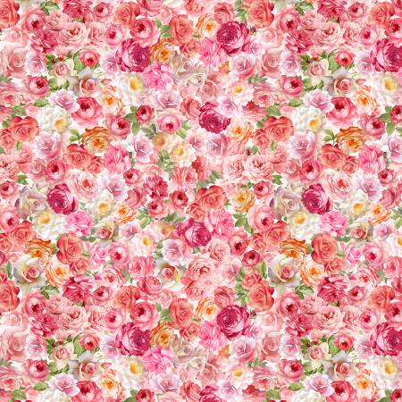 Fabric Timeless Treasures Romance Pink Roses CD1721-PINK