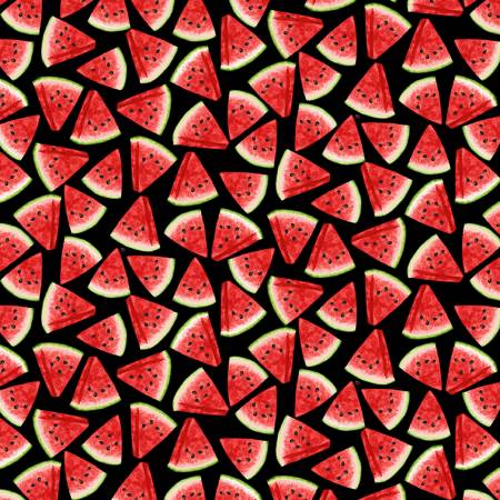 Fabric Timeless Treasures Watermelon Party CD1958-BLACK