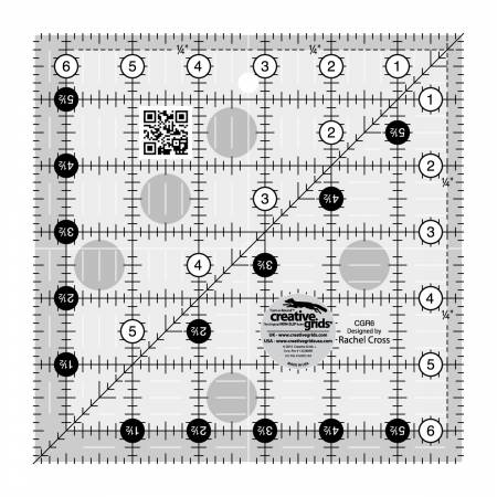 Notions - Creative Grids - 6.5 in Square Ruler - CGR6
