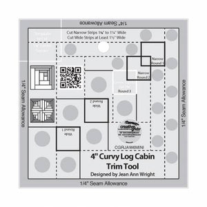 Notions Creative Grids 4in Curvy Log Cabin Trim Tool