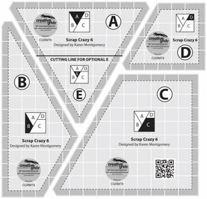 Notions - Creative Grids - Scrap Crazy 6-in Template - Ruler - CGRMT6