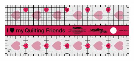 Notions Creative Grids I Love My Quilting Friends 2.5x6in