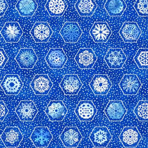 Fabric Maywood Paper Flurries Hexagon Snowflakes Panel D10193M-N