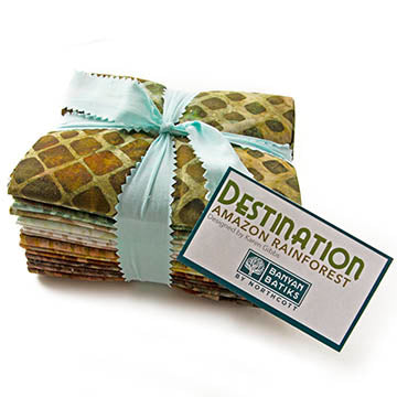 Kit Northcott Destination Amazon Rainforest Fat Quarter Bundle Batiks, 16pcs