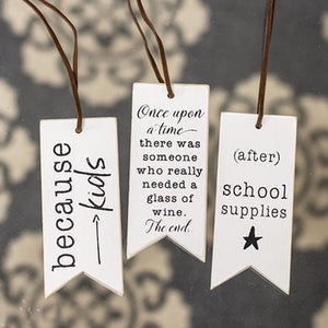 Gifts "Because Kids" Wine Tags