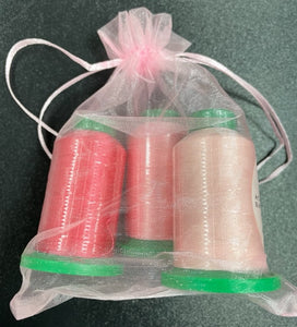 Thread Set of 3 Pink Isacord in Pink Gift Bag