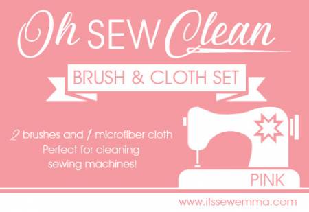 Notions Oh Sew Clean Brush & Cloth Set - Pink