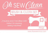 Notions Oh Sew Clean Brush & Cloth Set - Pink