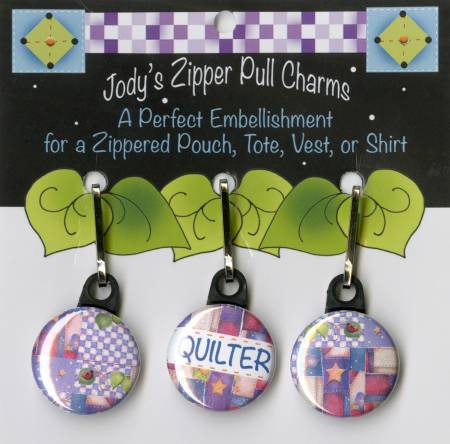 Notions Zipper Pull Charm Set of 3 Quilter