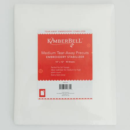 Notions Kimberbell Stabilizer Medium Tear Away 10x12 Sheets 40 pcs