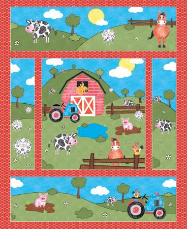 Fabric Riley Blake Coloring on the Farm P12235R-PANEL
