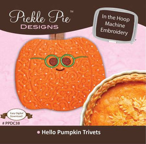 Pattern Pickle Pie Pumpkin Trivet - Machine Embroidery PPDC38