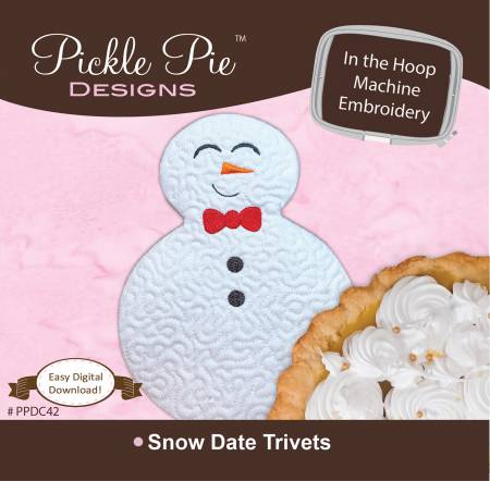 Pattern Machine Embroidery Snow Date Trivets