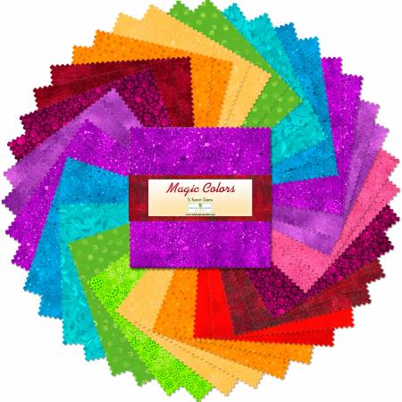 Fabric Wilmington Magic Colors 5in Squares, 42pcs Q507-14-507