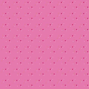 Fabric Riley Blake Mint for You Sprinkle Hearts Super Pink SC12764R-SUPERPINK