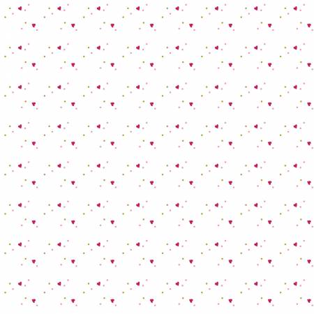 Fabric Riley Blake Mint for You Sprinkle Hearts White SC12764R-WHITE
