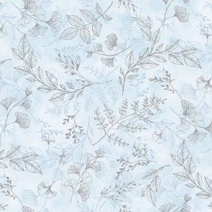 Fabric Hoffman Fly Home for Winter Blue Silver Metallic U4978H-190S