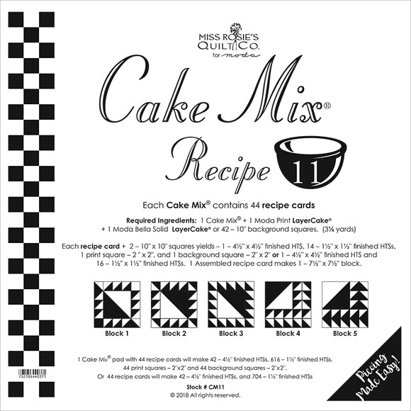 Notions Cake Mix Recipe Set 11 - 44ct