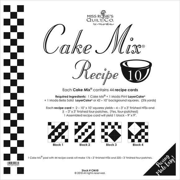 Notions Cake Mix Recipe Set 10 - 44ct