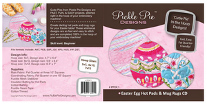 Pattern Easter Egg Hot Pads & Mug Rugs Machine Embroidery