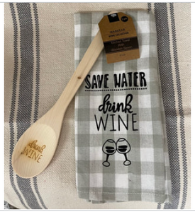 Gifts Save Water Drink Wine Towel/Spoon Set